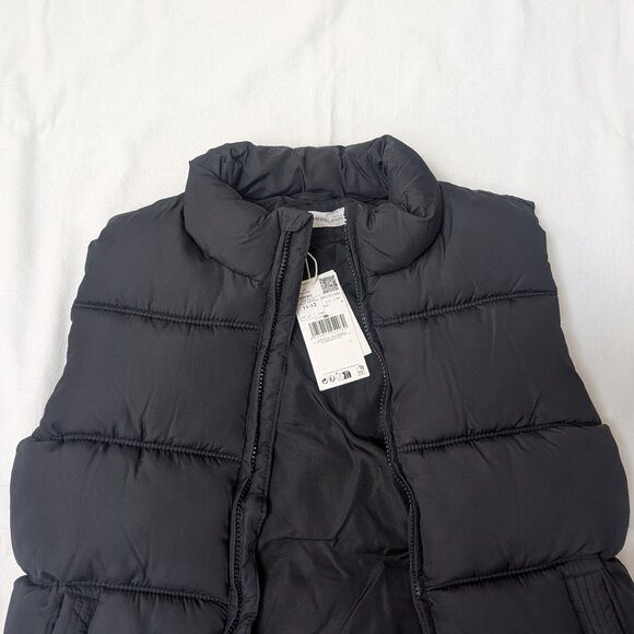 Mango Boys Black Quilted Puffer Vest Jacket Size 11-12 New - Picture 3 of 3